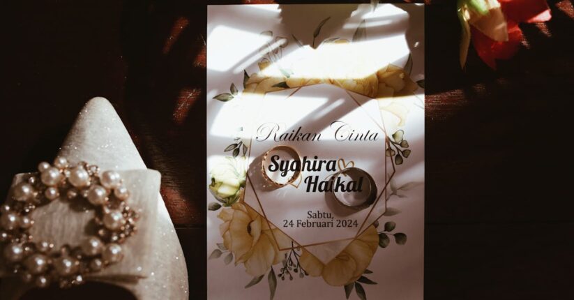 美しい文字と余白のバランスを意識して書かれた席札メッセージ。上品な手書きデザインの例。